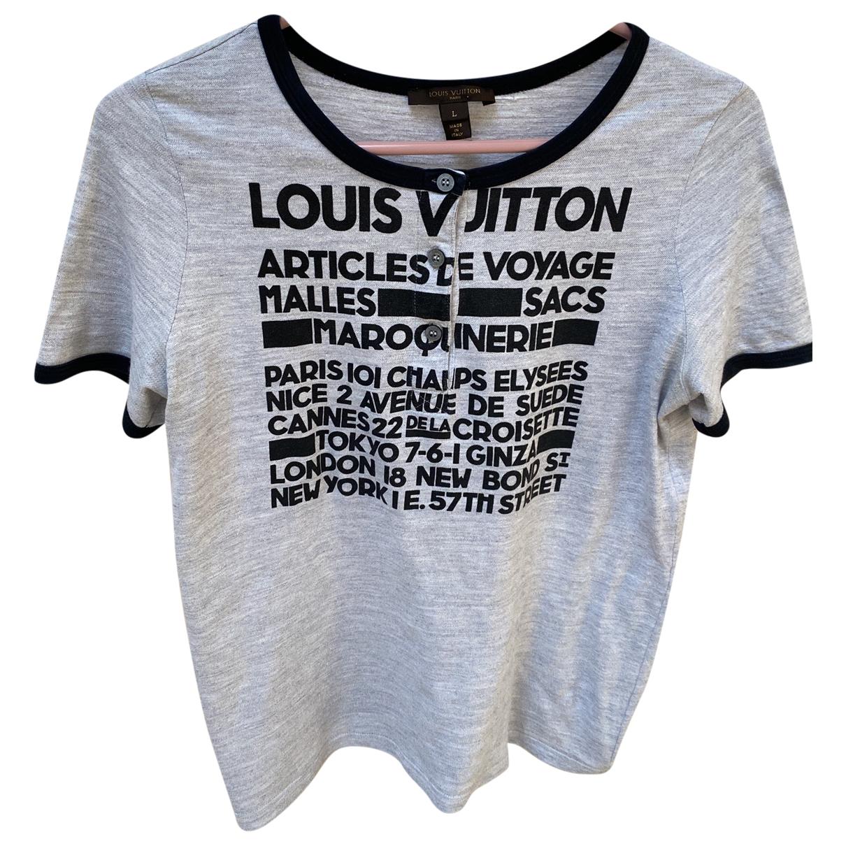 T-shirt Louis Vuitton Grey size L International in Cotton - 26804514