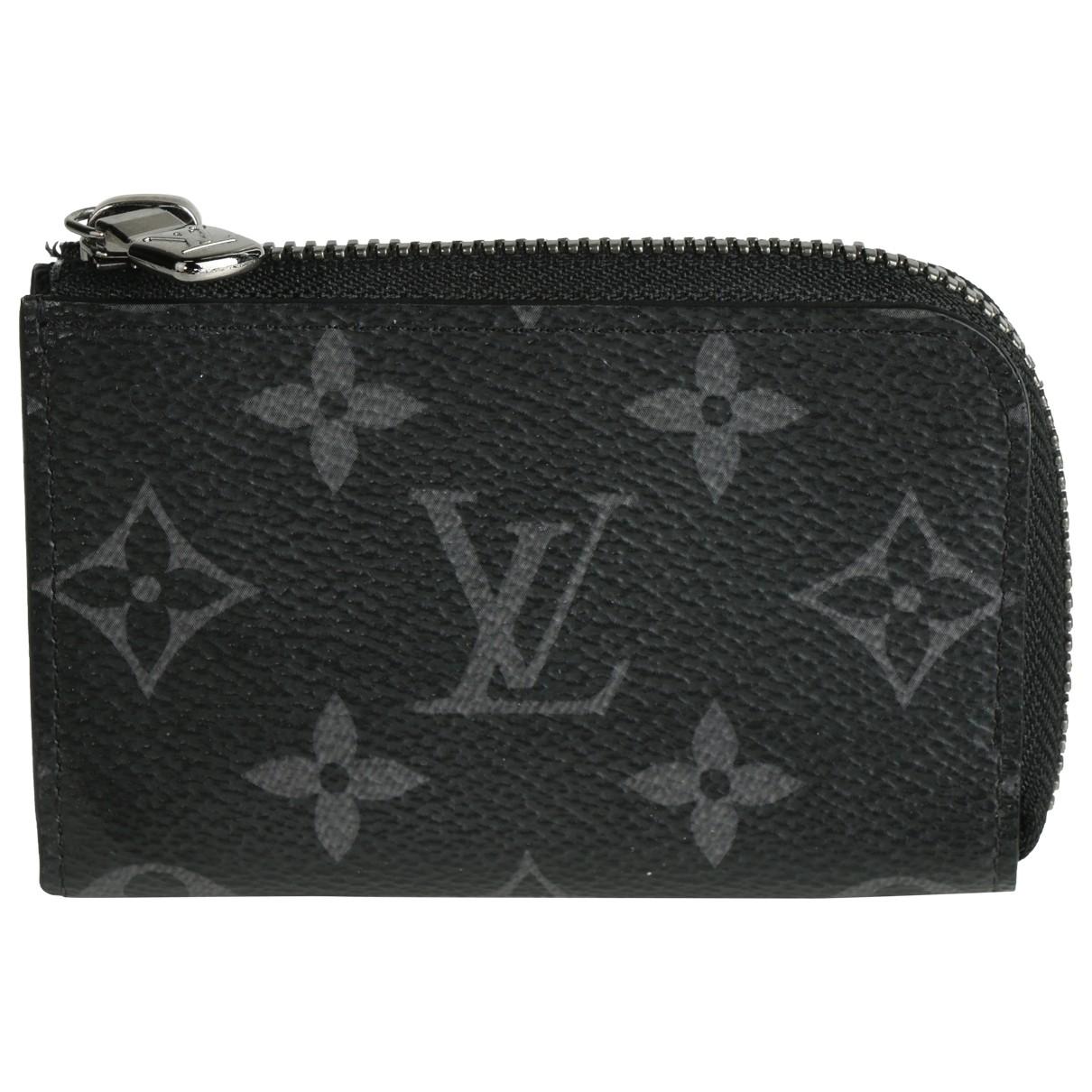 coin card holder cloth small bag Louis Vuitton Black in Cloth - 36765414