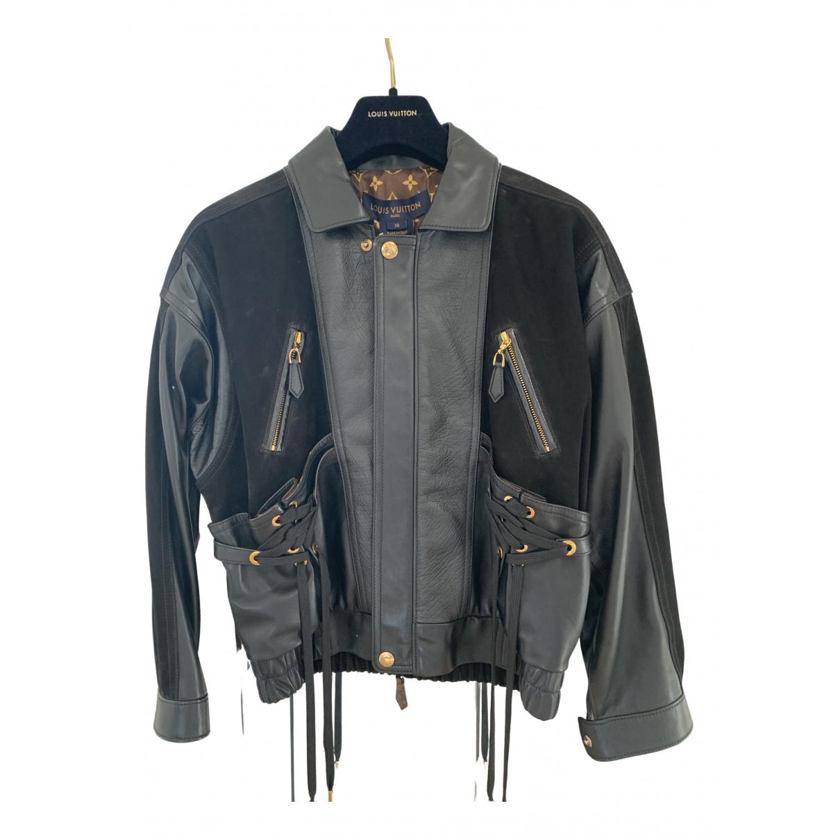 Leather jacket Louis Vuitton Black size 38 FR in Leather - 29359905
