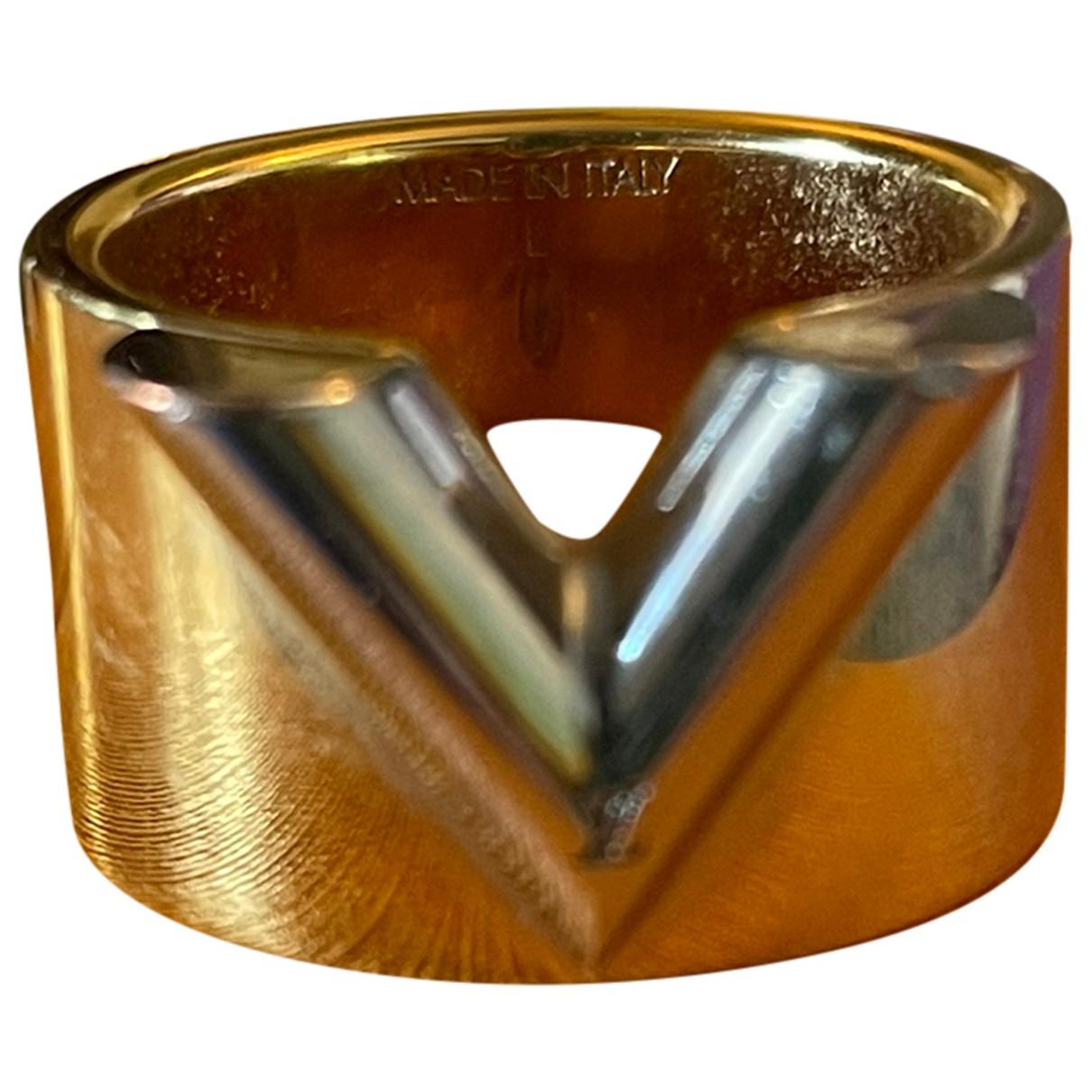 Louis Vuitton Essential V Ring Silvery Golden Metal ref.53426