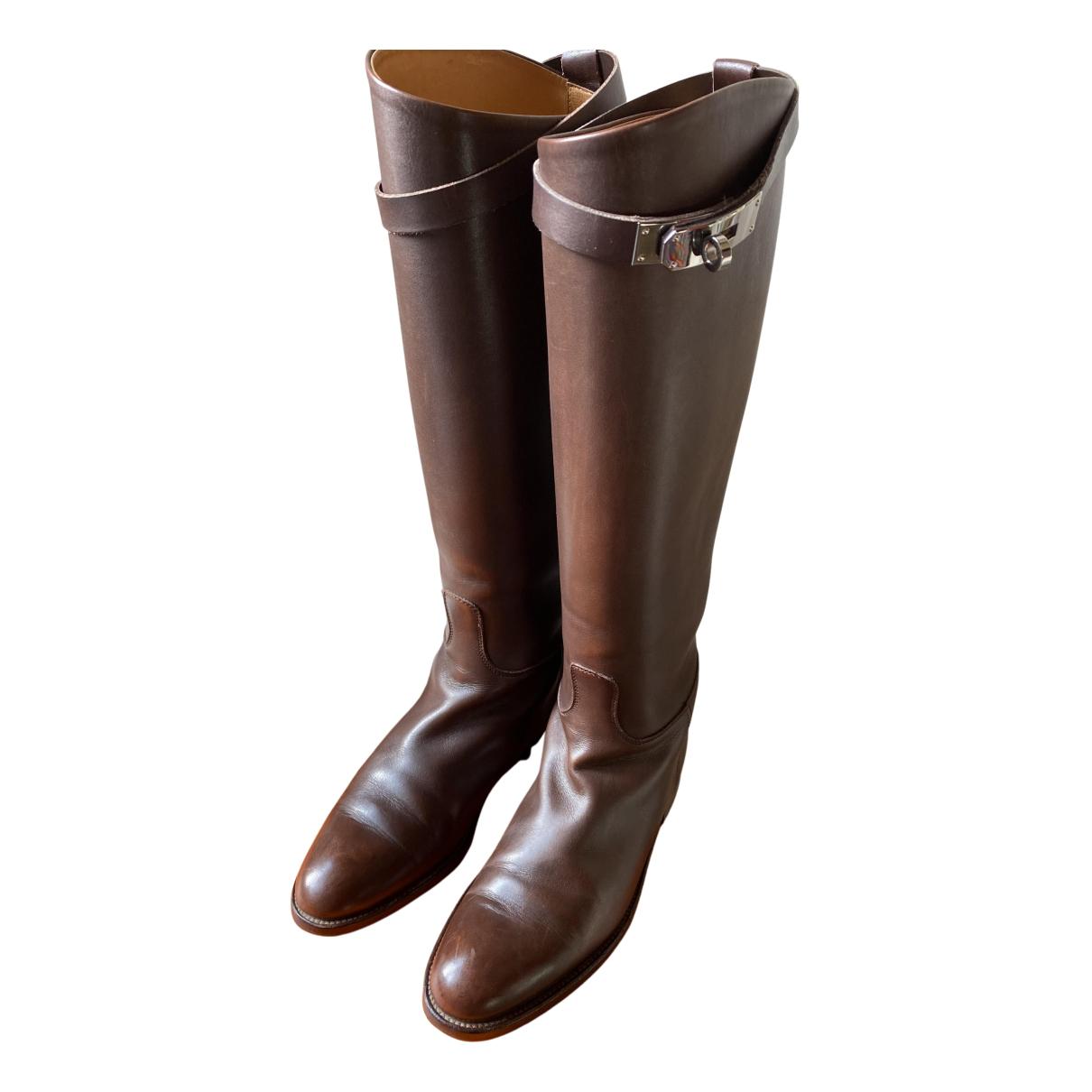 Hermes, Shoes, Hermes Jumping Boots Etoupe Sz 7 37