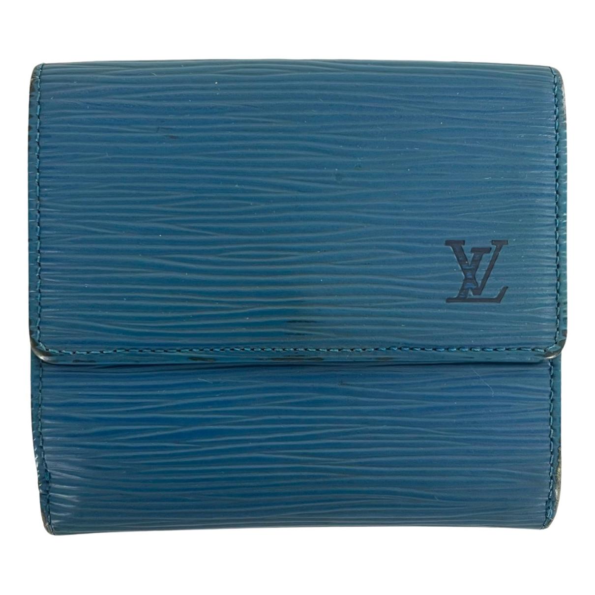Leather wallet Louis Vuitton Blue in Leather - 31121214