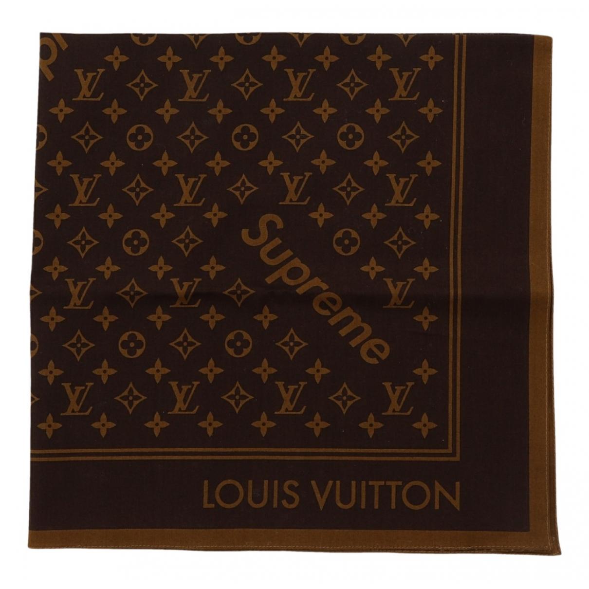 Scarf & pocket square Louis Vuitton x Supreme Brown in Cotton - 31129454