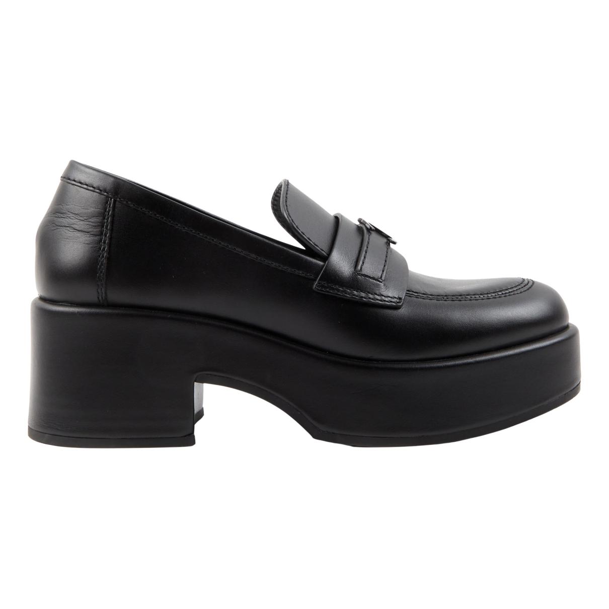 Leather flats Chanel Black size 36.5 EU in Leather - 31266507