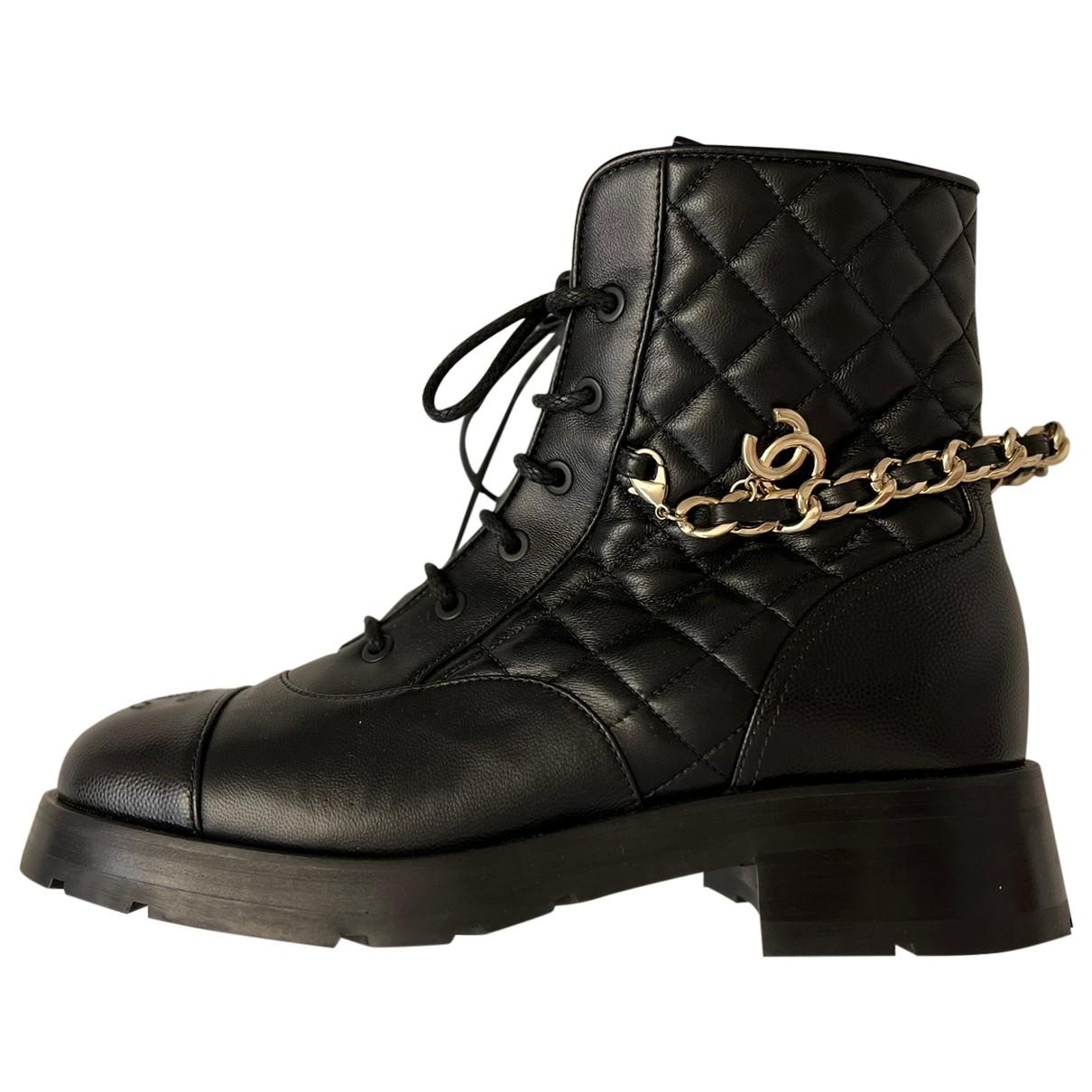 CHANEL Fall-Winter 22/23 black lace up boots – hey it's personal shopper  london
