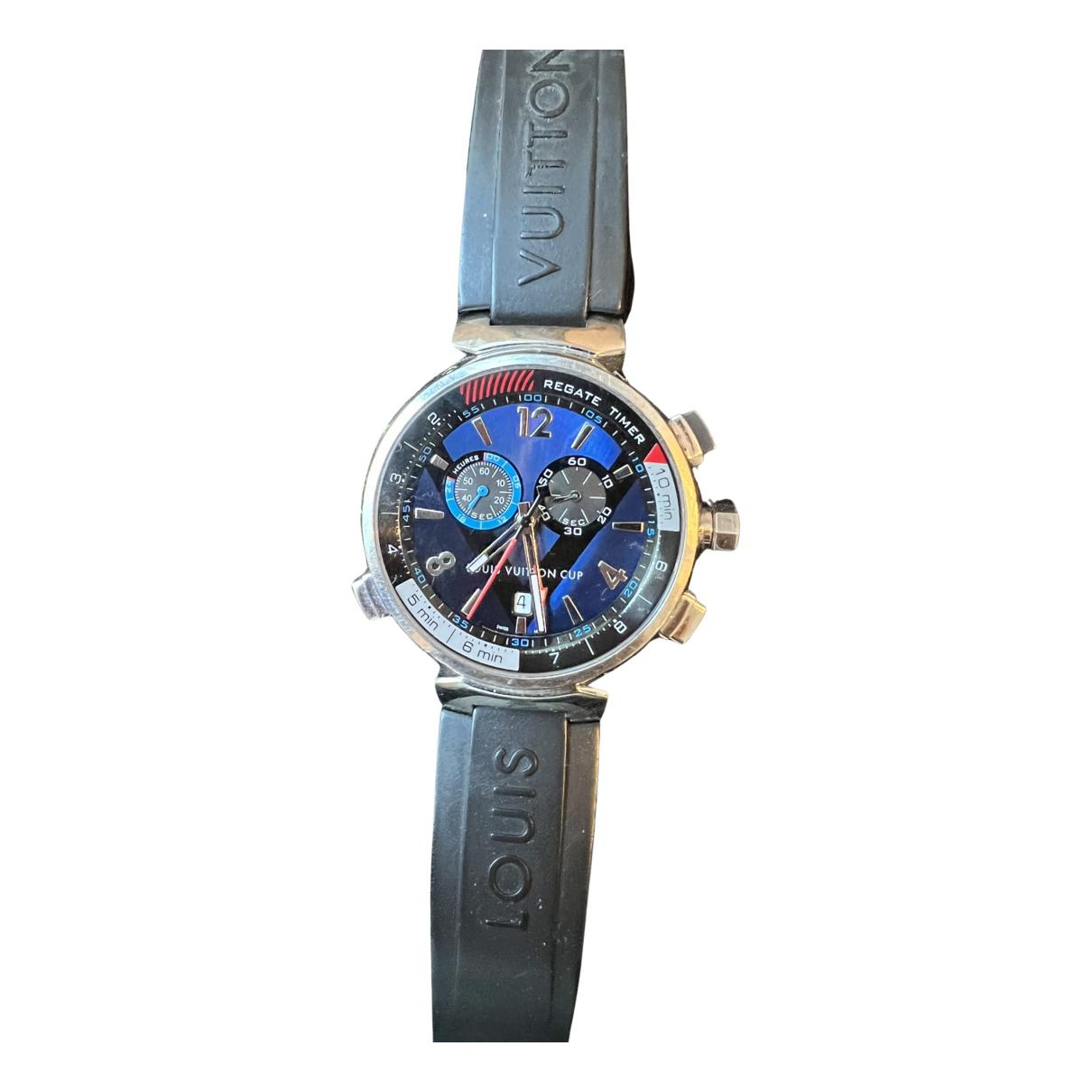 Tambour chronographe watch Louis Vuitton Blue in Other - 31539116