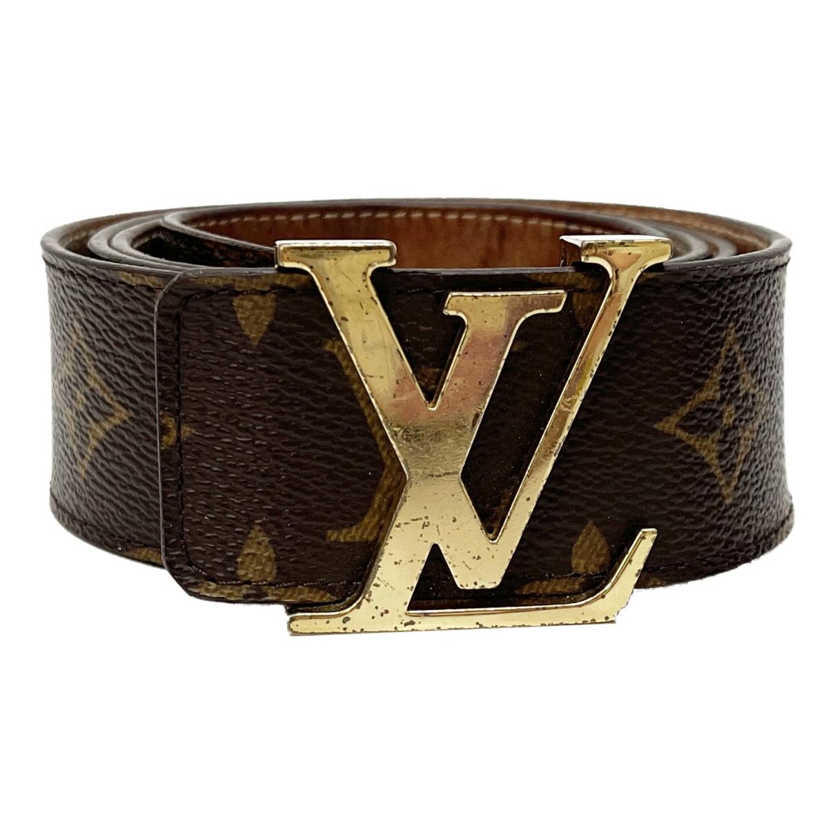 Initiales cloth belt Louis Vuitton Brown size 100 cm in Cloth