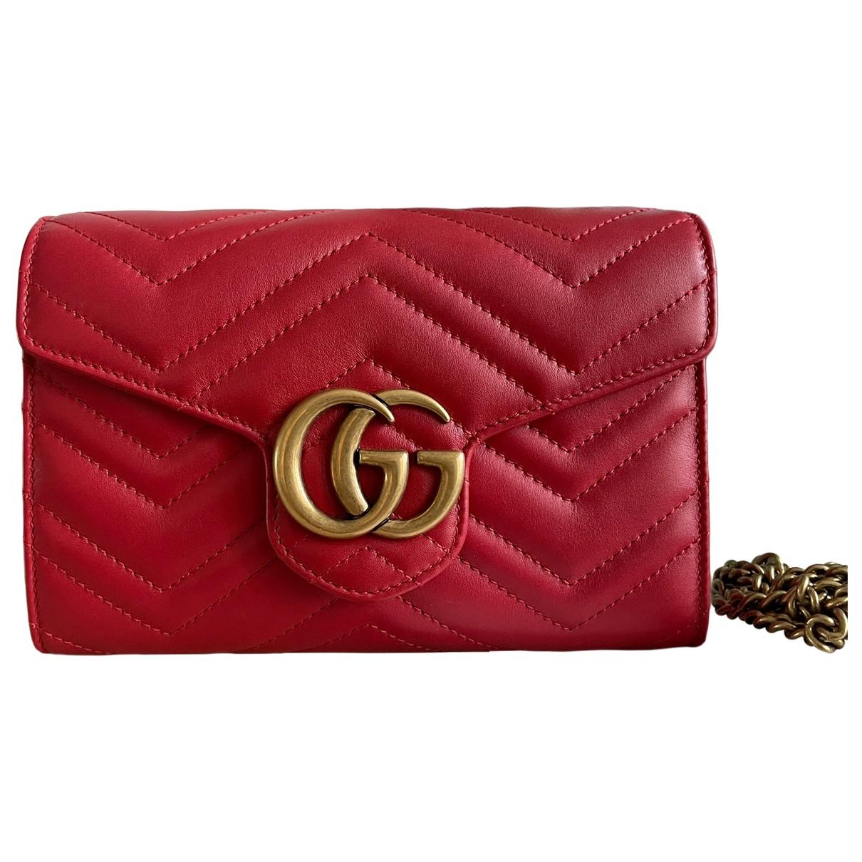 marmont chain bag leather red ghw – L'UXE LINK