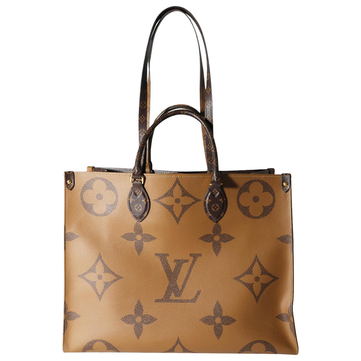 Onthego leather tote Louis Vuitton Brown in Leather - 31972546