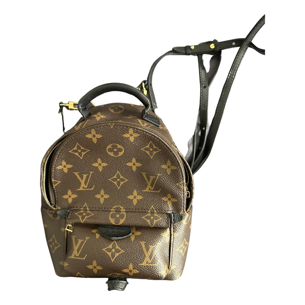 Palm springs cloth backpack Louis Vuitton Brown in Cloth - 32665748