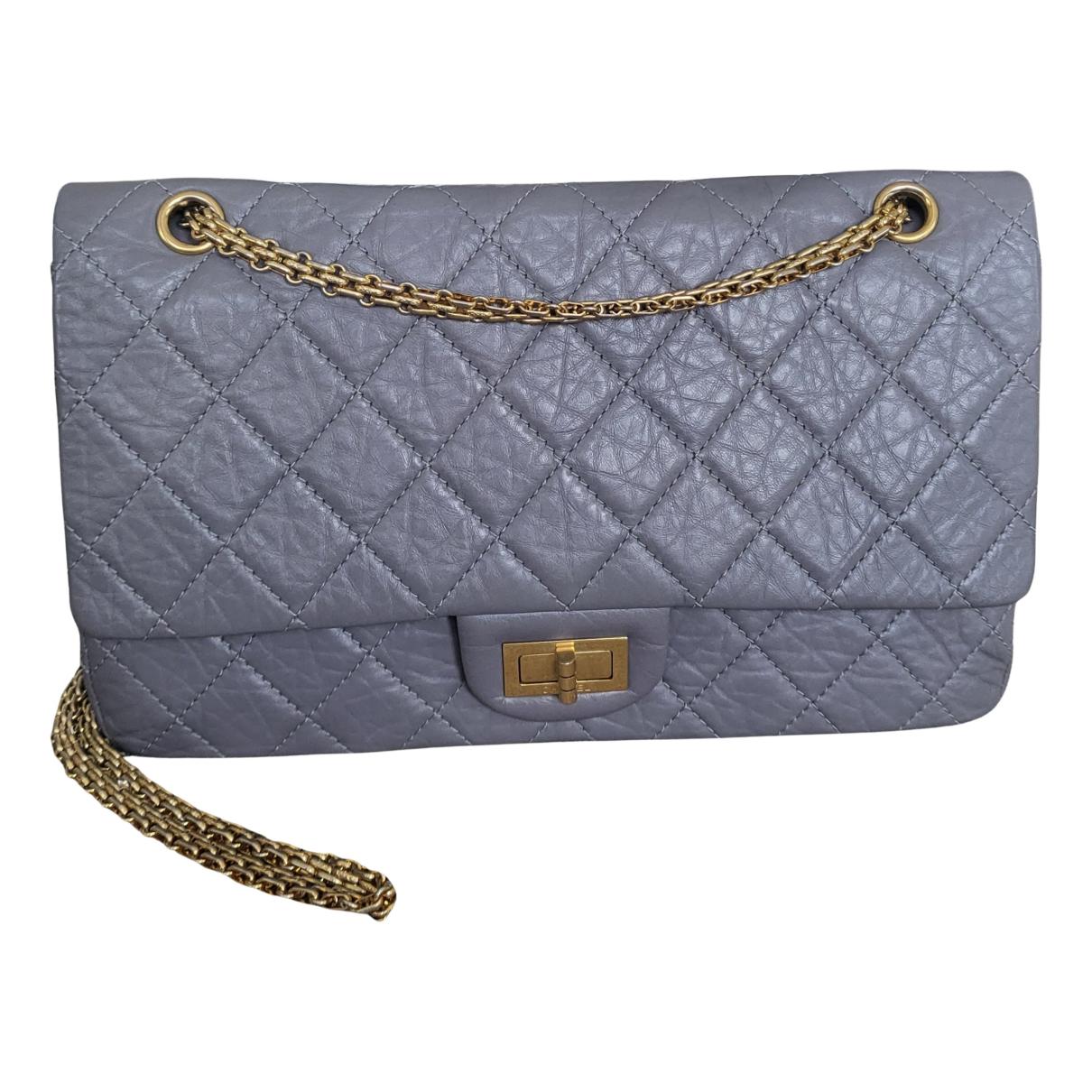 2.55 leather handbag Chanel Grey in Leather - 31927590