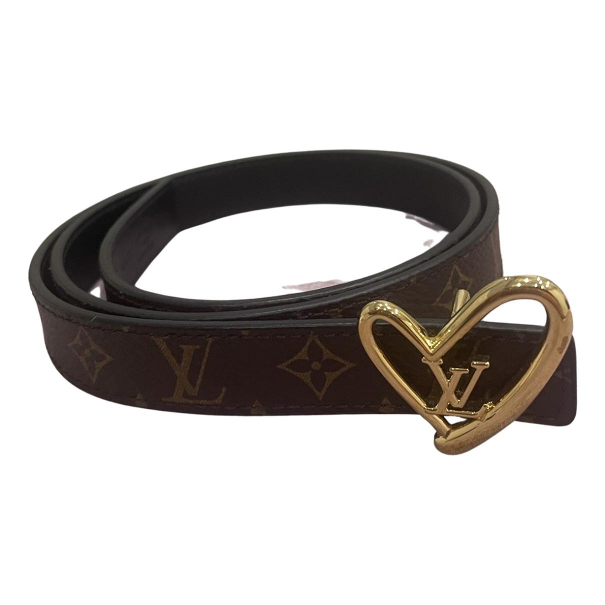 Leather belt Louis Vuitton Brown size 80 cm in Leather - 33415256