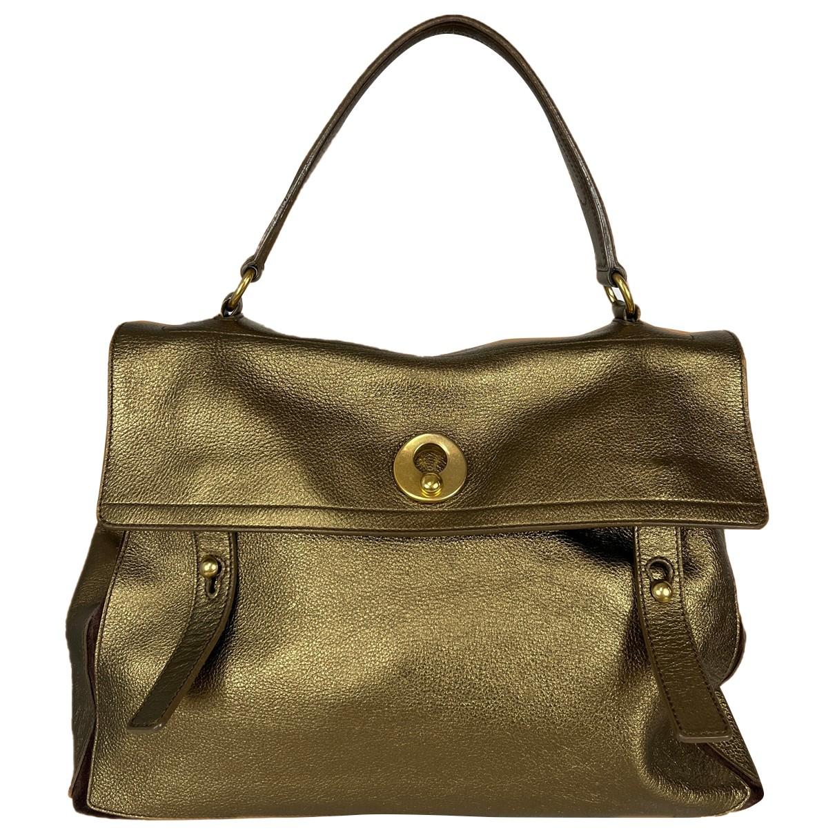 Muse two leather handbag Yves Saint Laurent Gold in Leather - 33766144
