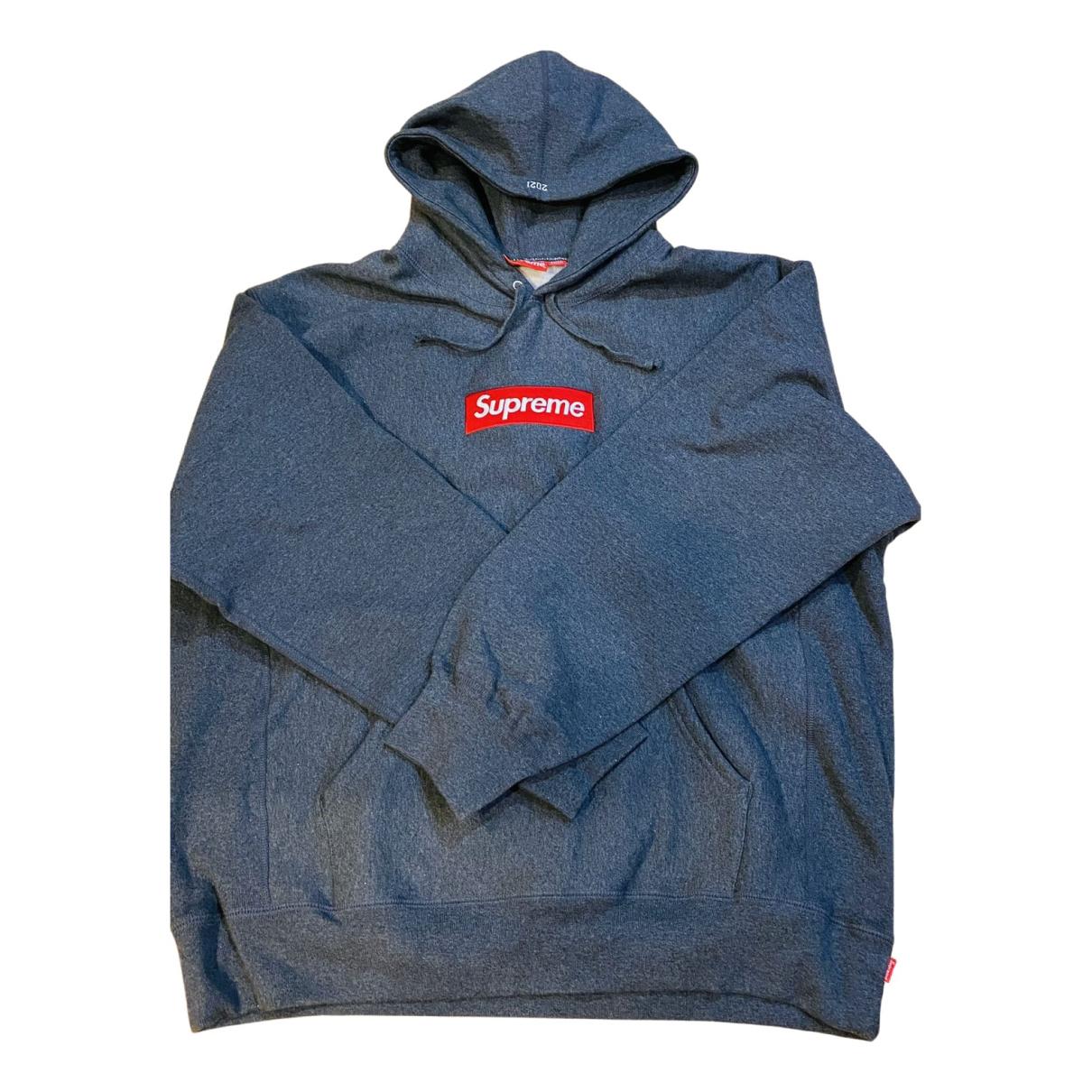 Box logo sweatshirt Supreme Grey size XL International in Cotton - 33832980