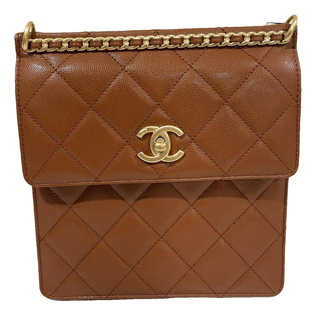 Leather backpack Chanel Brown in Leather - 34250486