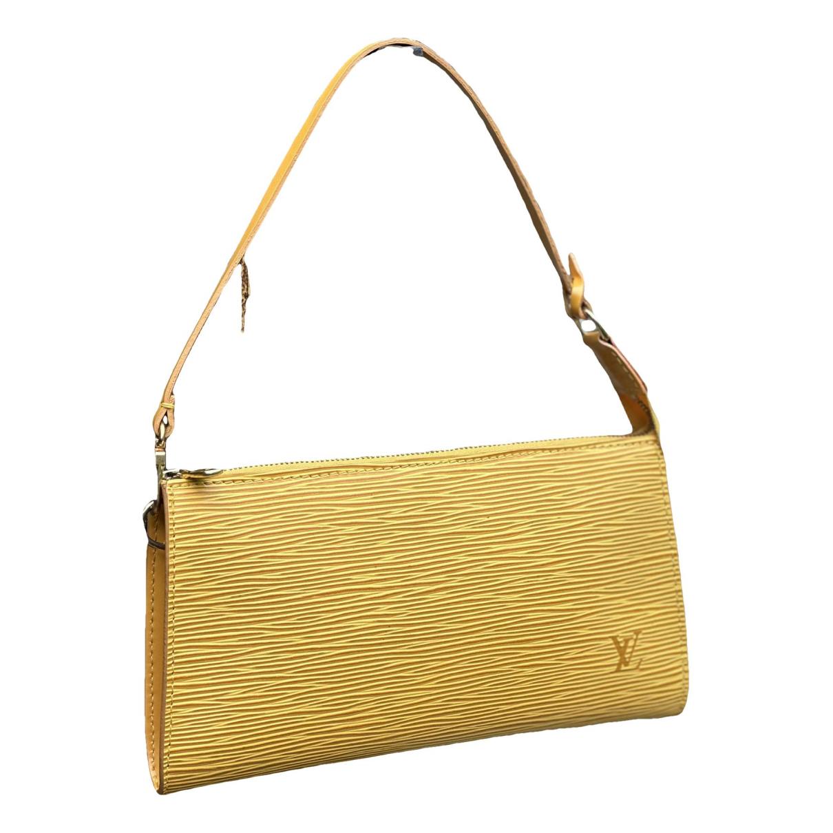Pochette accessoire leather handbag Louis Vuitton Yellow in Leather -  26349430