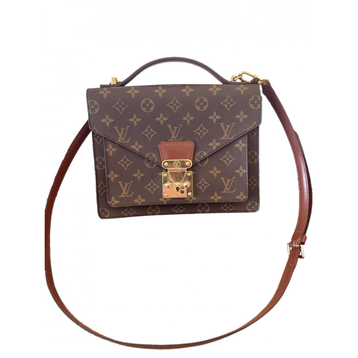 Monceau cloth handbag Louis Vuitton Brown in Cloth - 34722215