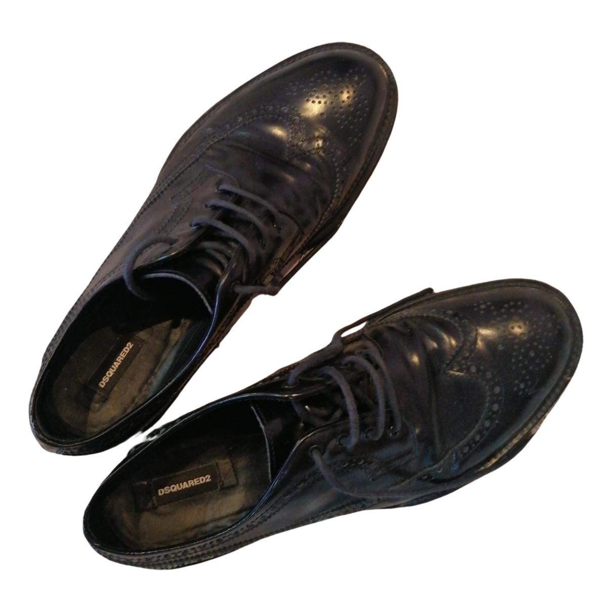 Leather lace ups Margaret Howell Black size 44 EU in Leather 