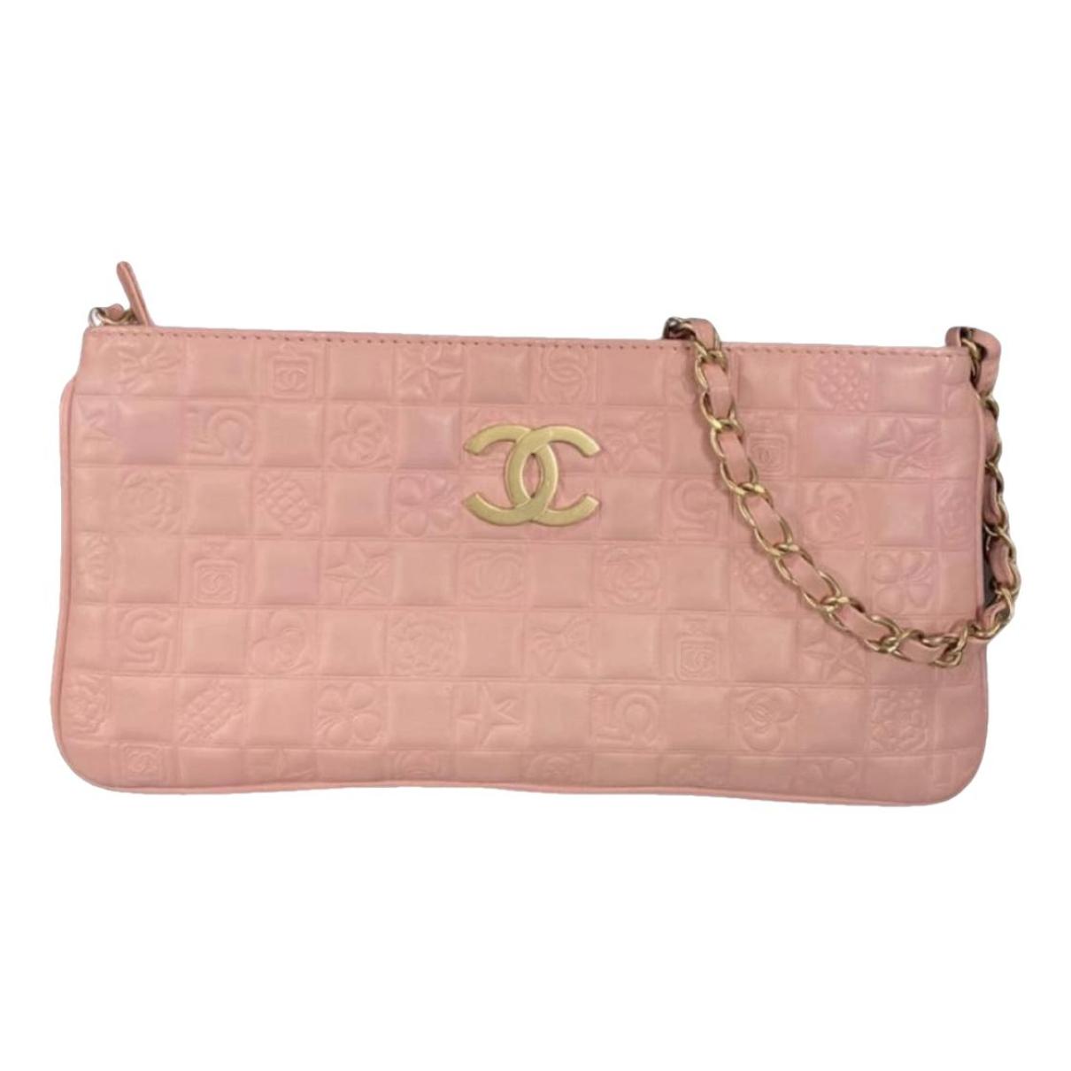 Wallet on chain leather handbag Chanel Pink in Leather - 35014841
