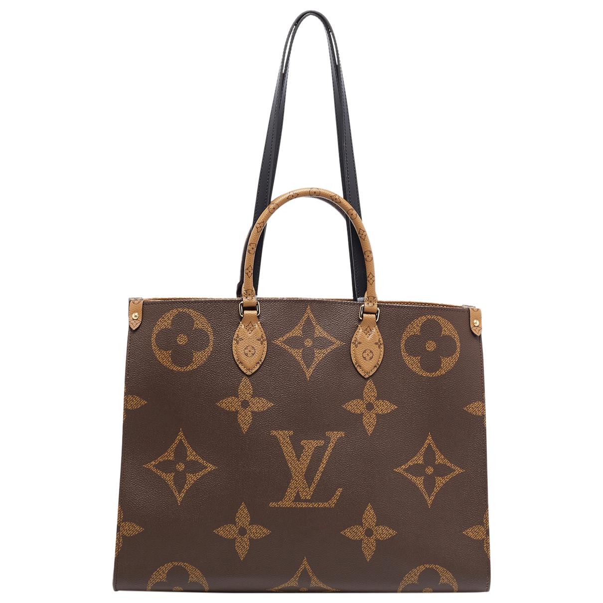 Onthego cloth handbag Louis Vuitton Brown in Cloth - 32896939