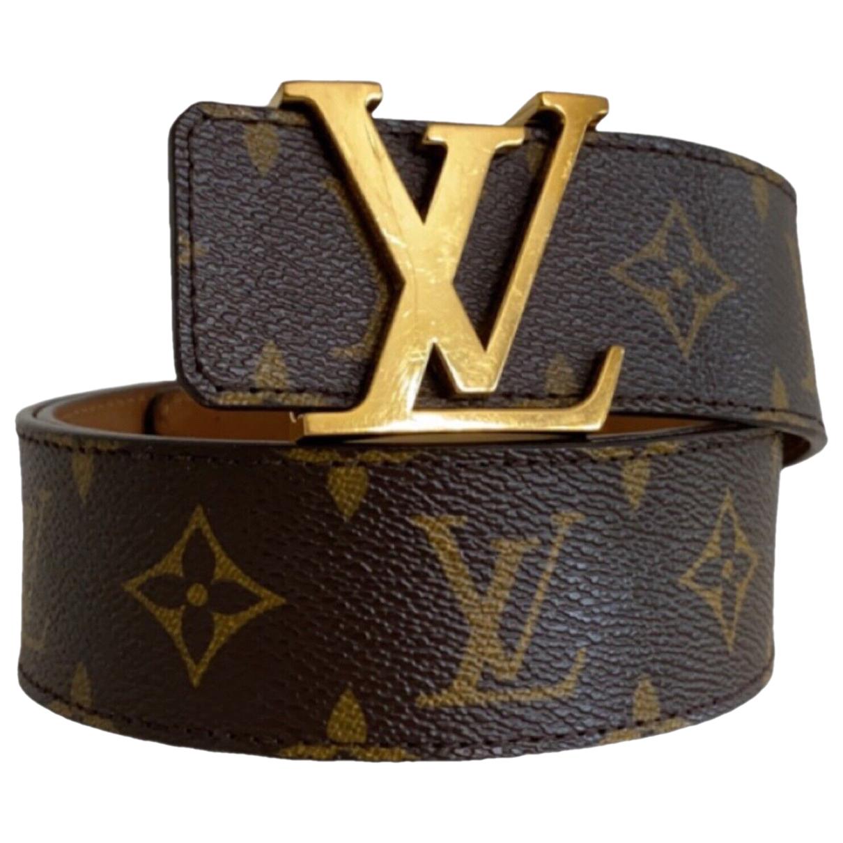 Lv circle leather belt Louis Vuitton Brown size 85 cm in Leather - 31114281
