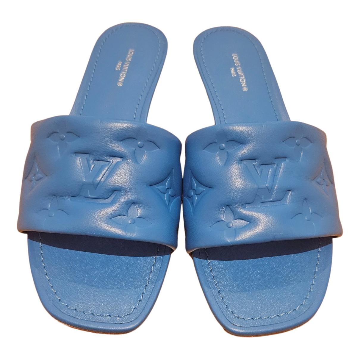 Leather sandal Louis Vuitton Blue size 36 EU in Leather - 34668057