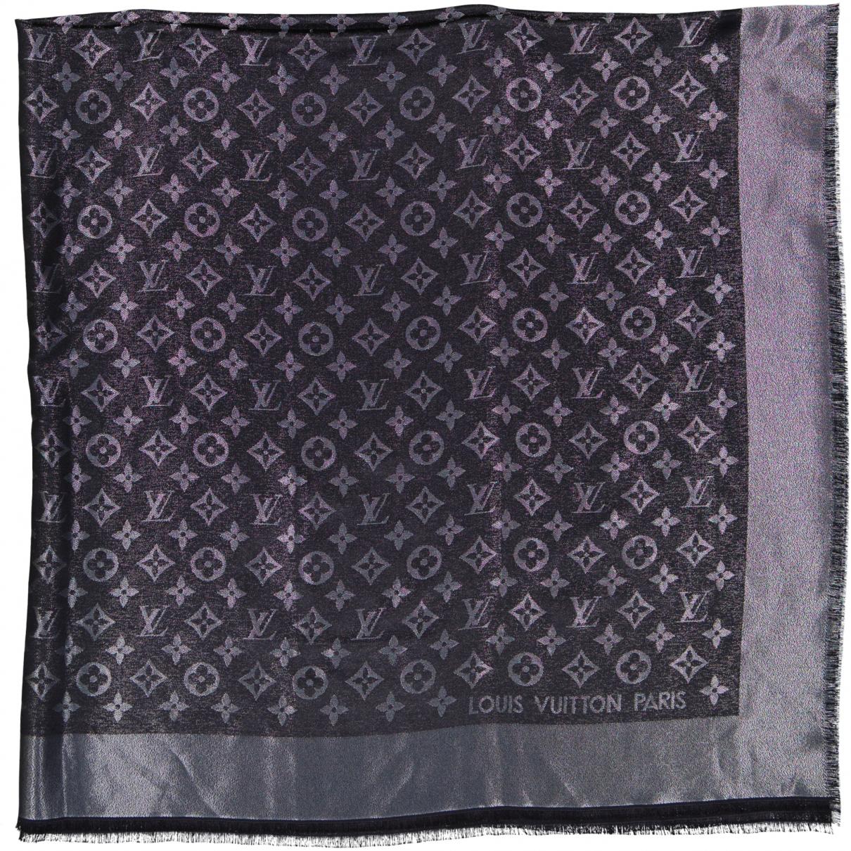 Louis Vuitton Black Monogram Wool and Silk Shawl Louis Vuitton