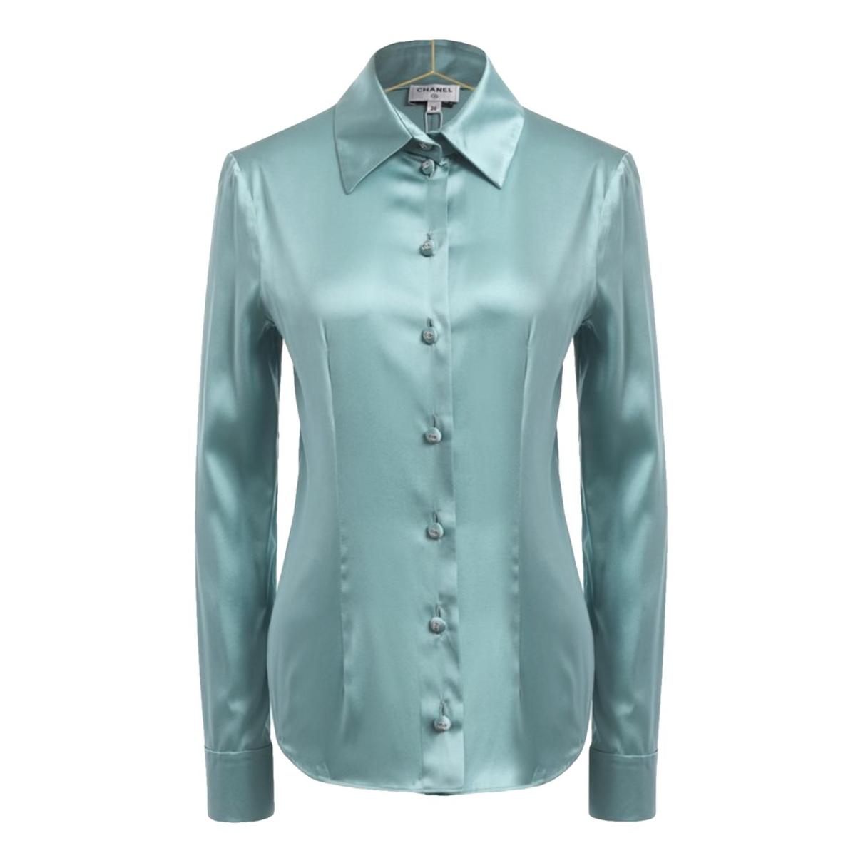 Silk blouse Chanel Blue size 36 FR in Silk - 25536635