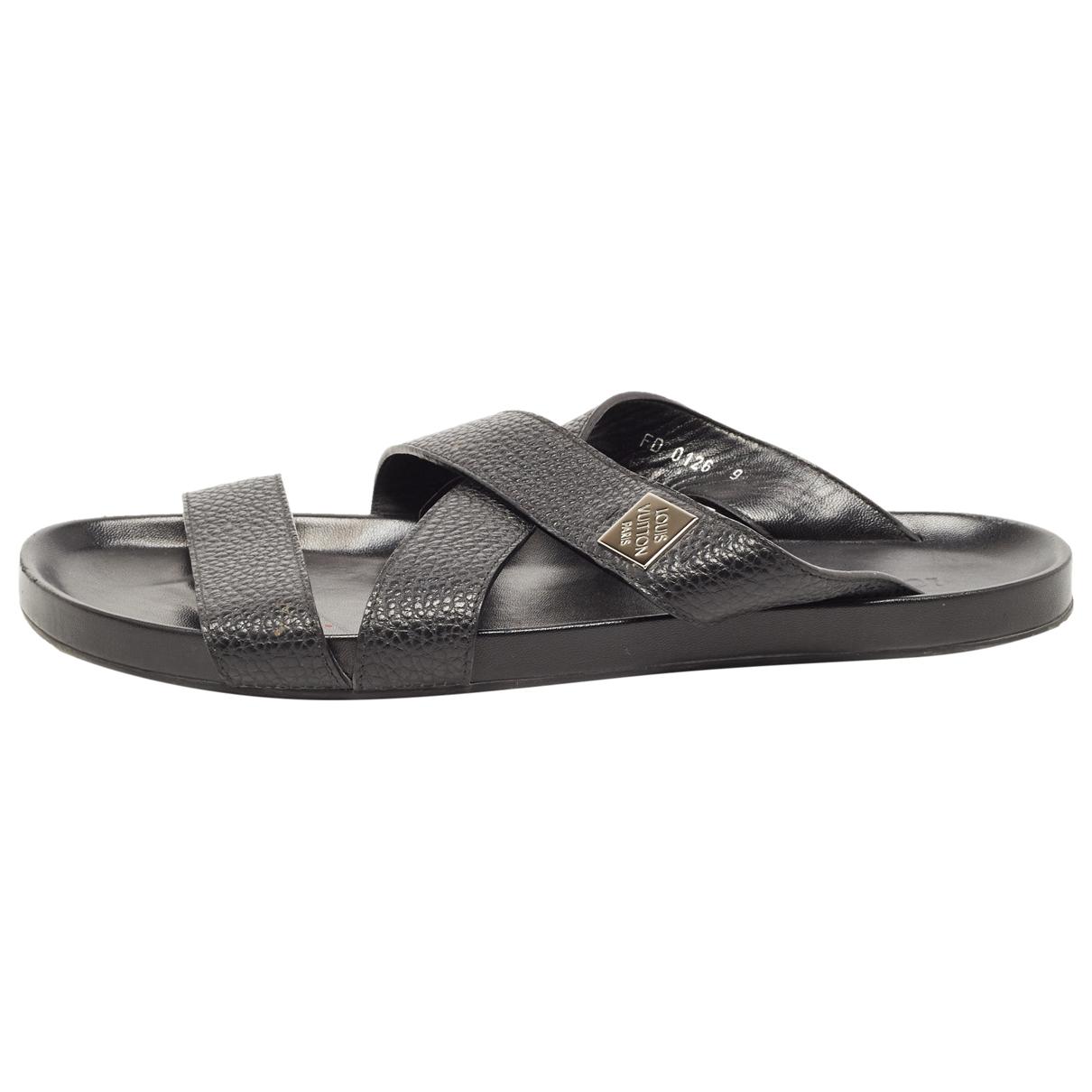 Leather sandals Louis Vuitton Black size 43 EU in Leather - 35258306
