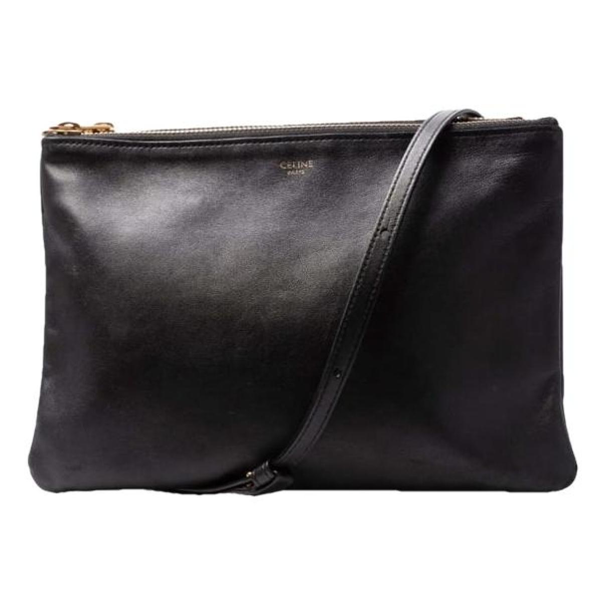 Trio leather crossbody bag Celine Black in Leather - 35583783