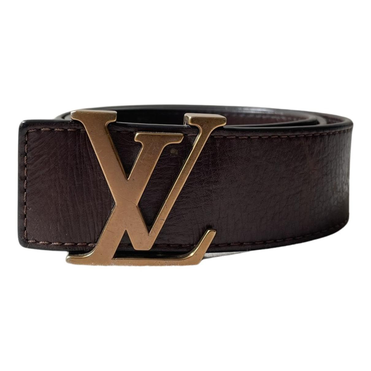 Initiales leather belt Louis Vuitton Brown size 90 cm in Leather