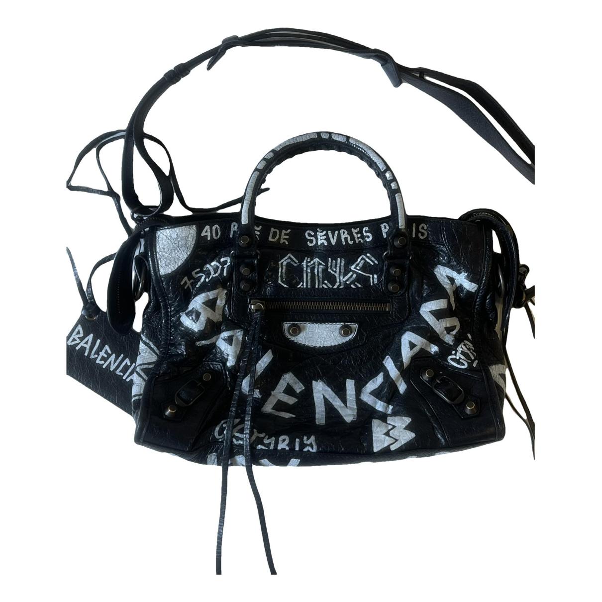 City leather handbag Balenciaga Black in Leather - 35488828