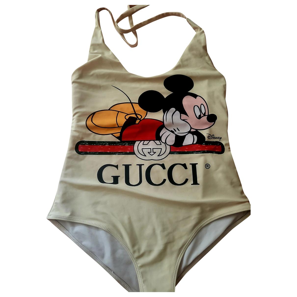 One-piece swimsuit Disney x Gucci Ecru size 38 FR in Cotton