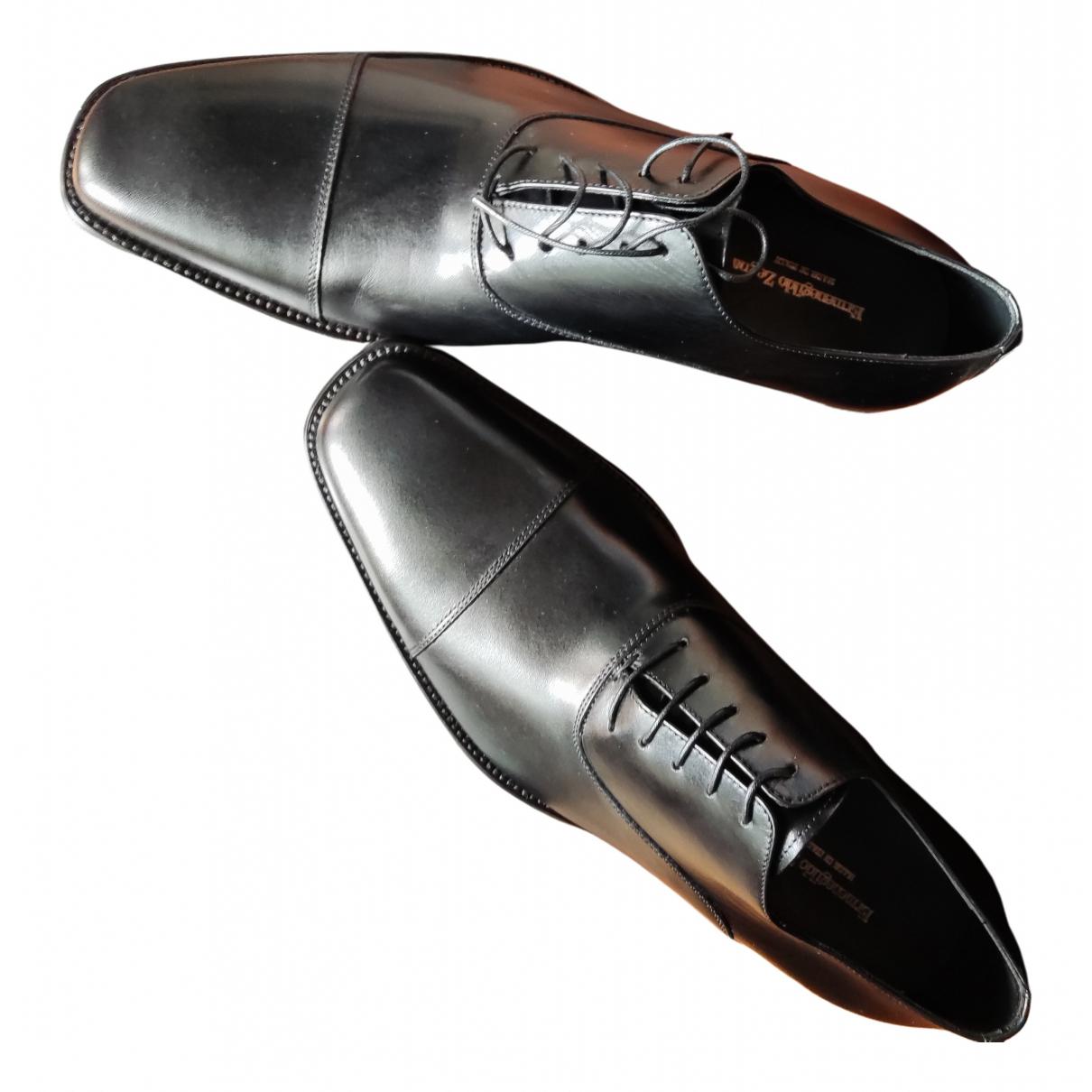 Leather boots Ermenegildo Zegna Black size 43 IT in Leather - 35667642