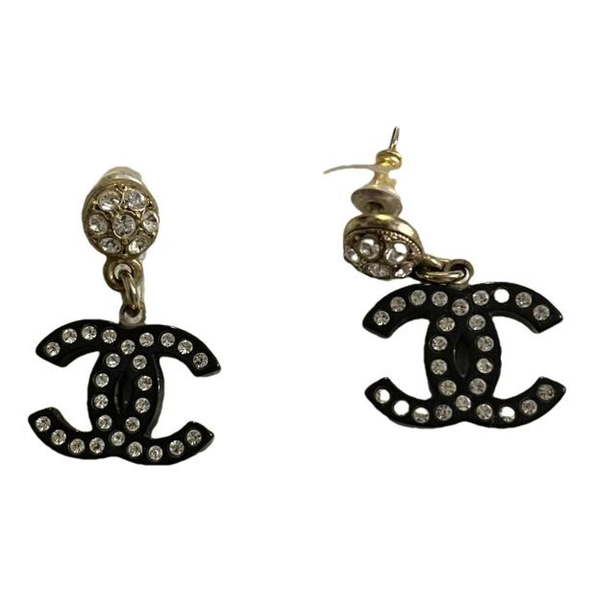 Chanel Gold Plated Metal & Rhinestone CC Clip-On Earrings, Chanel