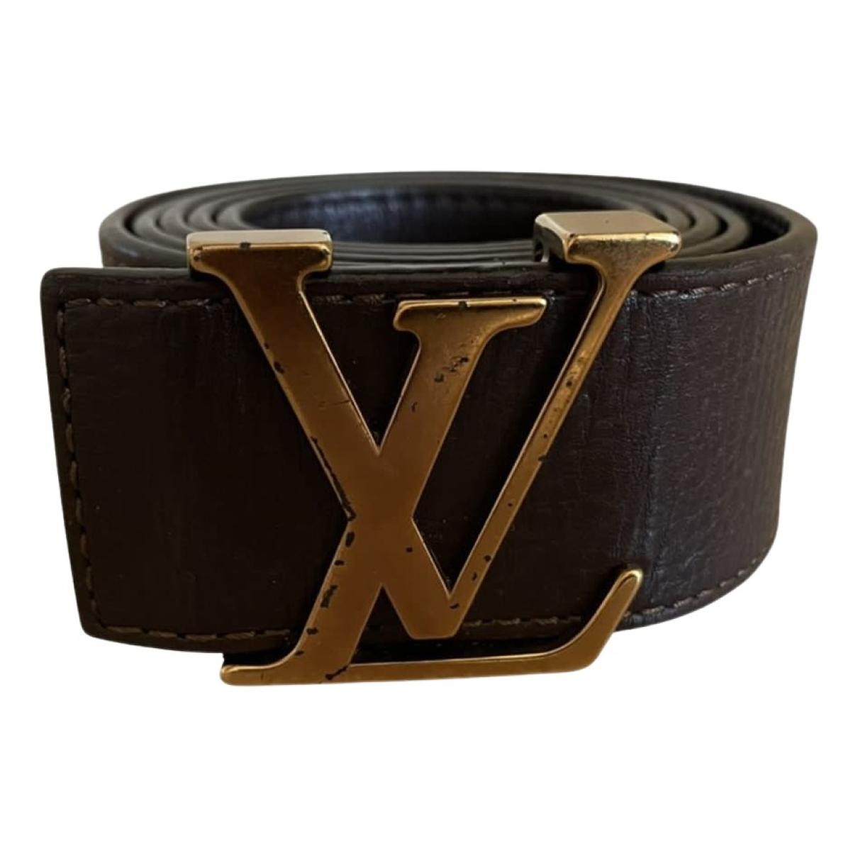 Louis Vuitton Black/Brown Taurillion Leather LV Initiales Reversible Belt  100CM Louis Vuitton