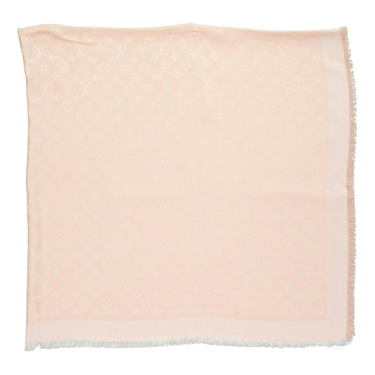 Châle monogram silk scarf Louis Vuitton Pink in Silk - 35892571