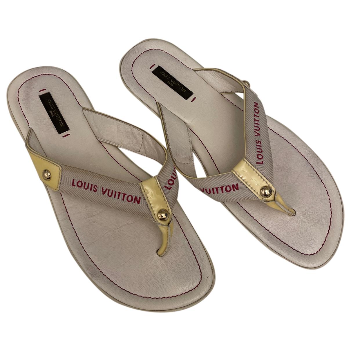 LOUIS VUITTON Monogram Leather Flip-Flop Flat WMNS Sandal w/Box EUR 35 Pink  USED