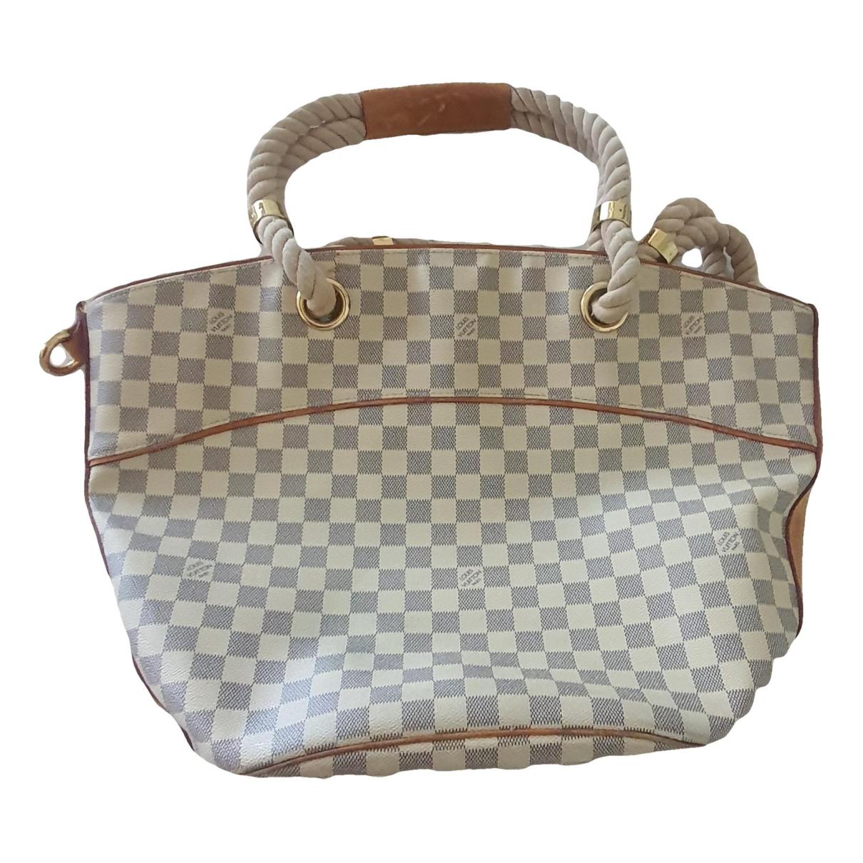 Neverfull leather tote Louis Vuitton White in Leather - 19155750