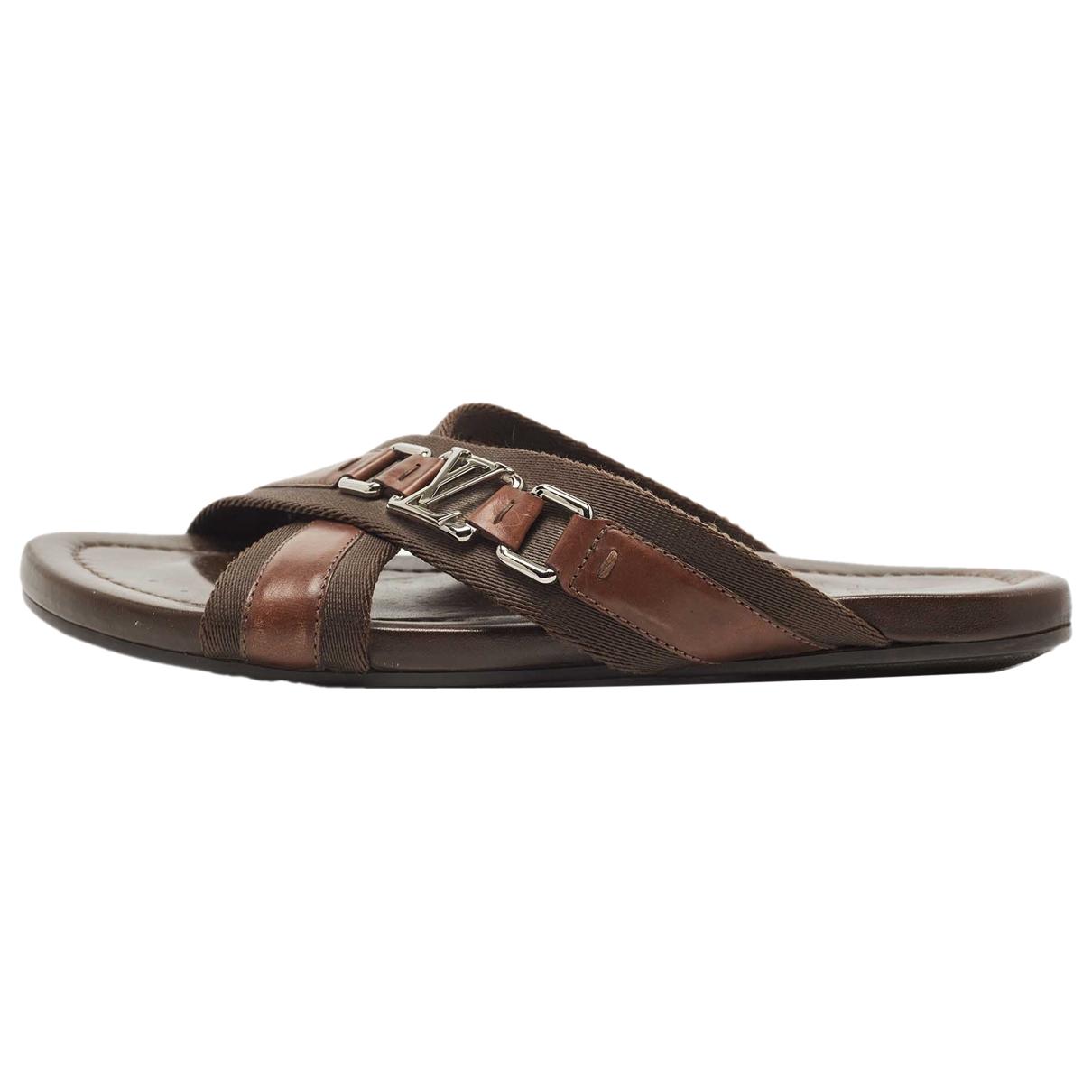 Leather sandals Louis Vuitton Brown size 42 EU in Leather - 35907631