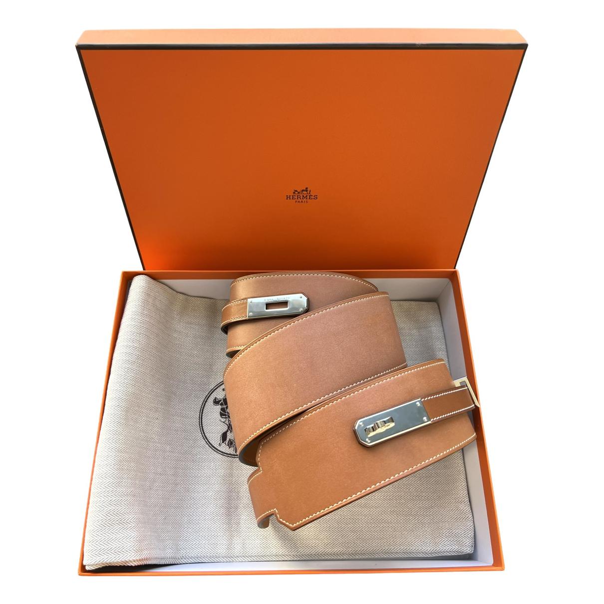 Kelly pocket leather belt Hermès Beige size 85 cm in Leather - 28401692