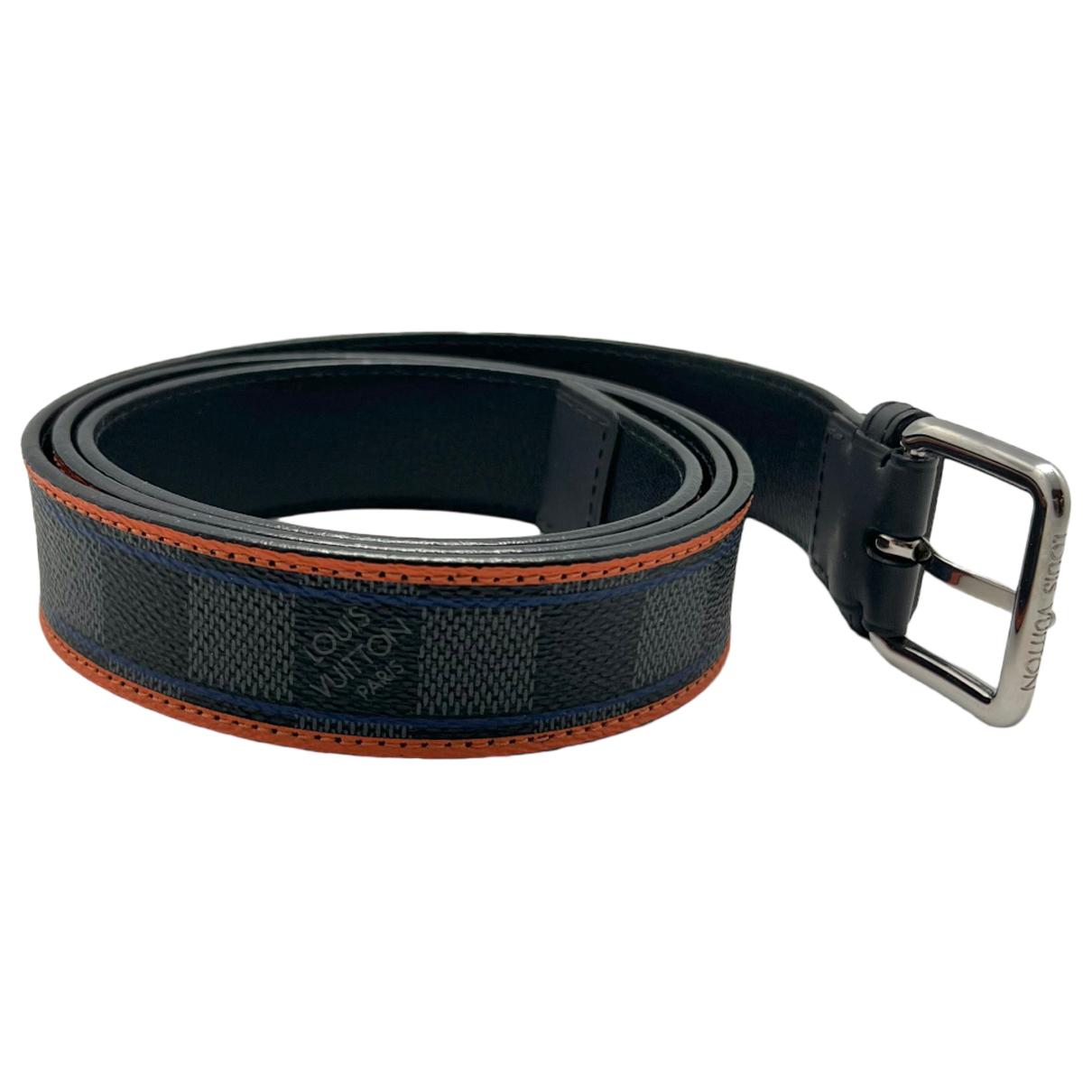 Initiales leather belt Louis Vuitton Anthracite size 95 cm in Cloth -  32239732