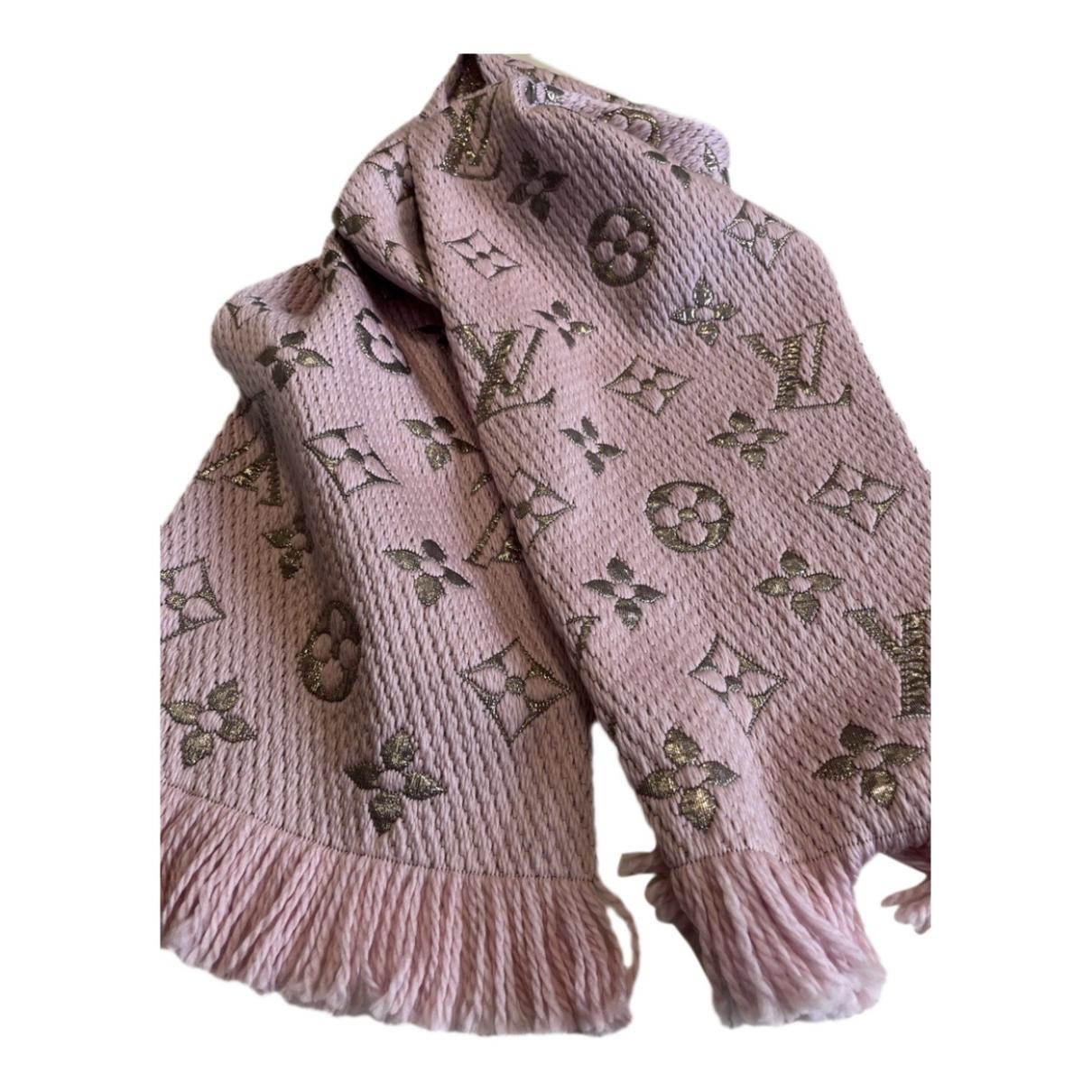 Logomania wool scarf Louis Vuitton Pink in Wool - 36074230
