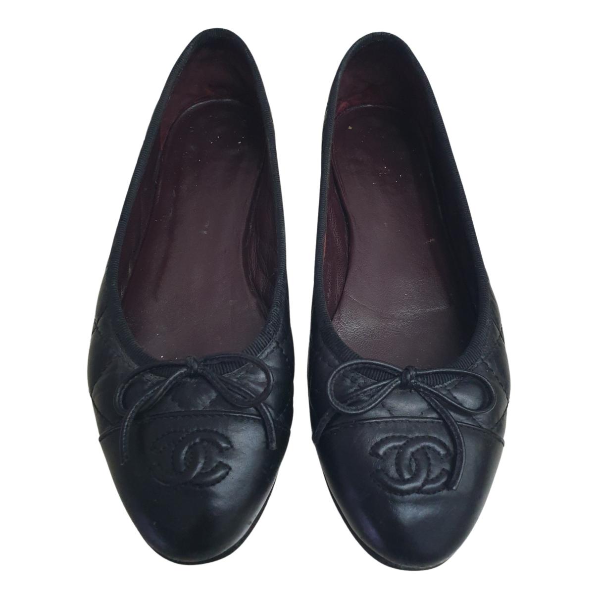 Patent leather ballet flats Chanel Black size 36.5 EU in Patent
