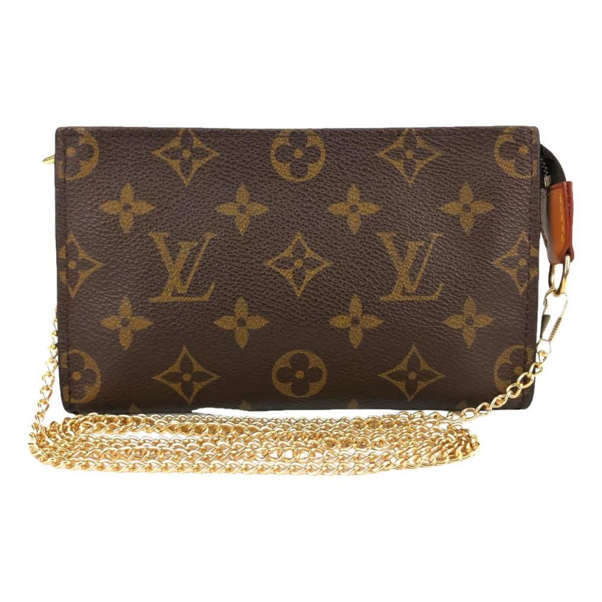 Louis+Vuitton+Pochette+Accessoires+Shoulder+Bag+Brown%2FOrange%2FPink+Canvas%2FLeather  for sale online