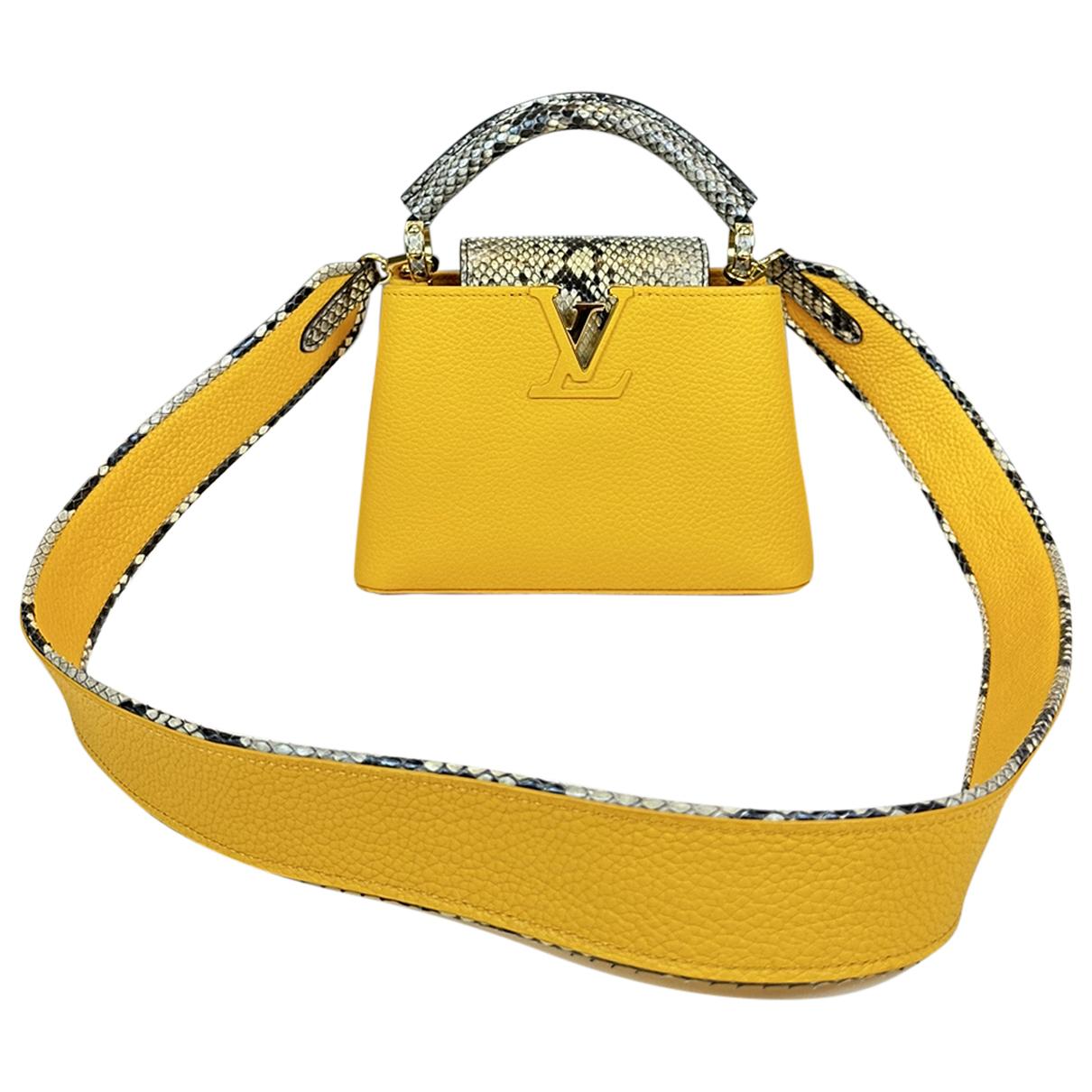 Capucines leather handbag Louis Vuitton Yellow in Leather - 36191692