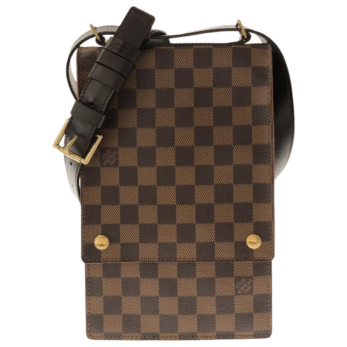 Portobello cloth handbag Louis Vuitton Brown in Cloth - 35584303