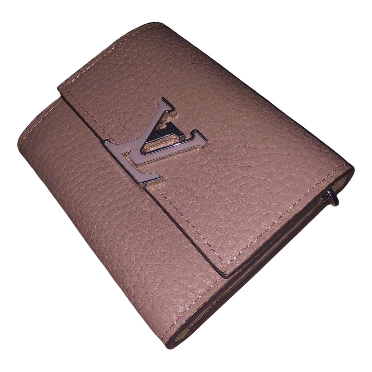 Authenticated Used Louis Vuitton LOUIS VUITTON Portefeuille Capucine Compact  Wallet Trifold Pink M62156 