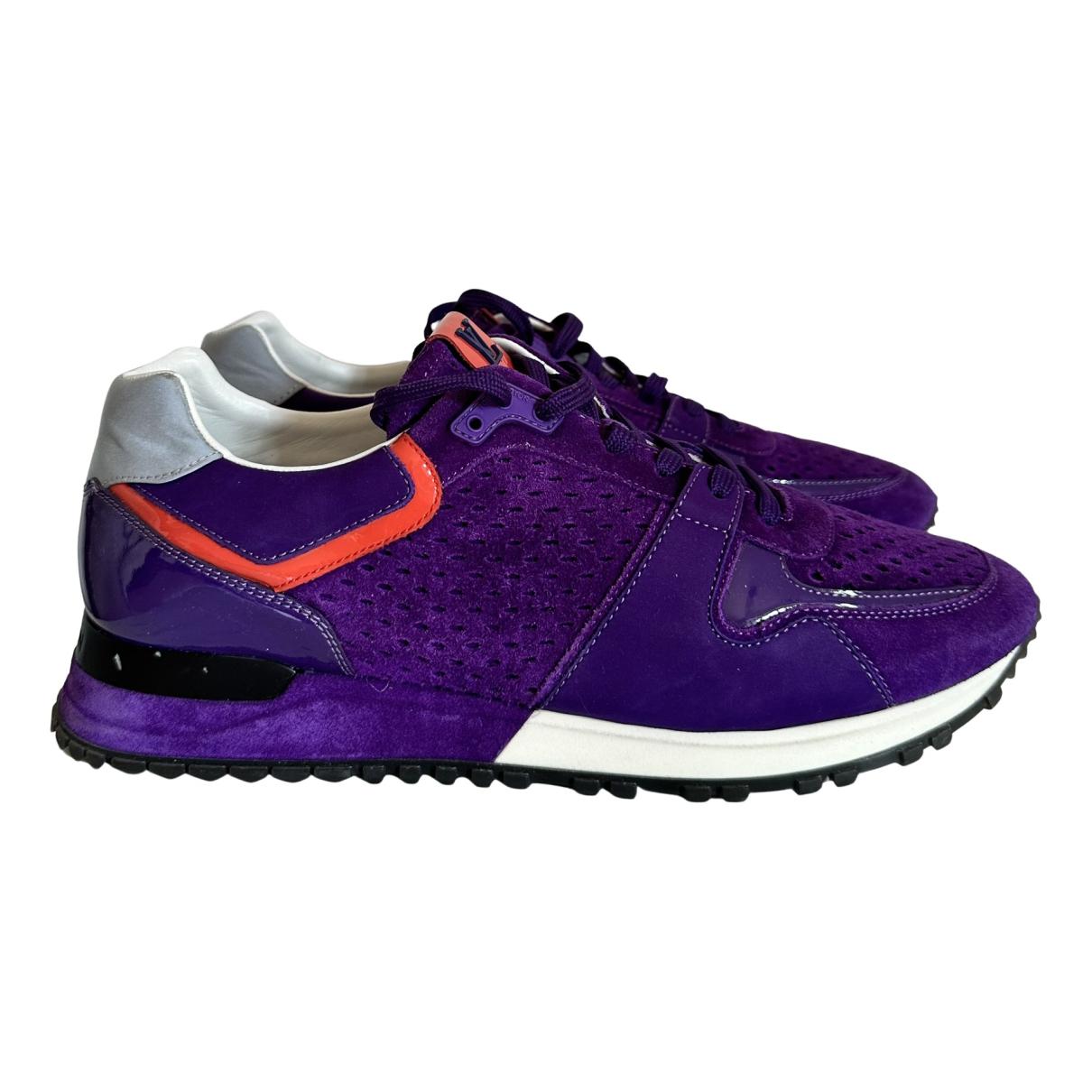 Louis Vuitton Purple Suede And Patent Leather Run Away Low Top