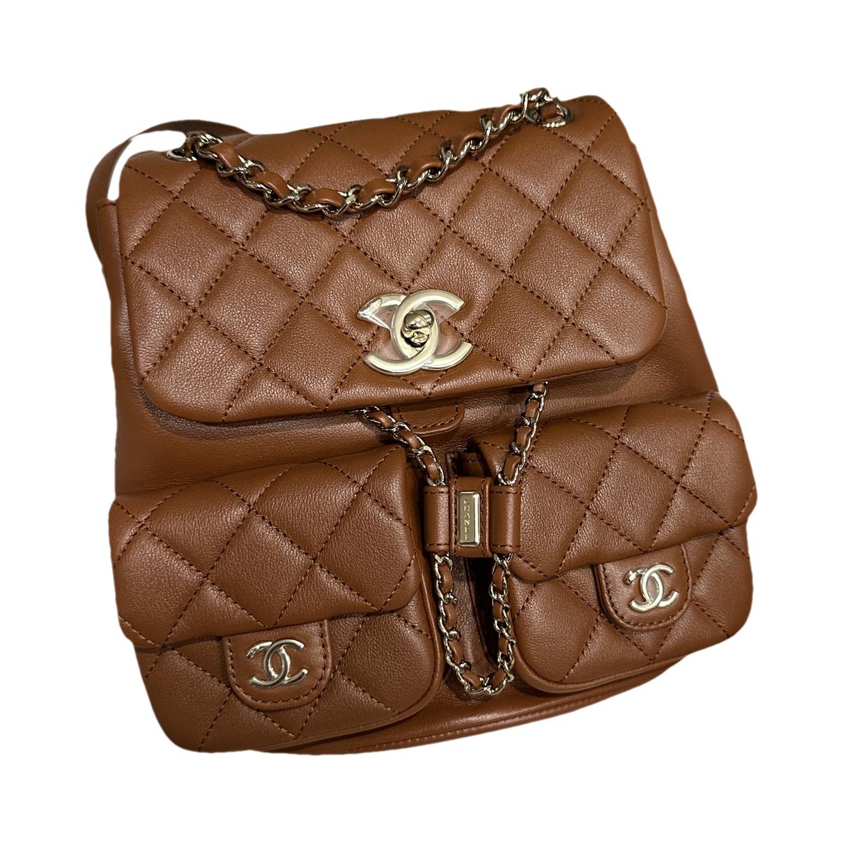 Leather backpack Chanel Brown in Leather - 34250486